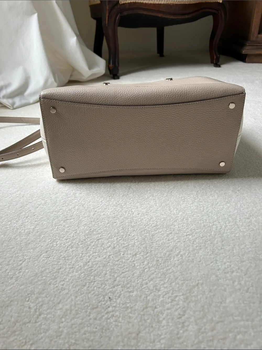 kate spade Pebbled Leather Satchel in Taupe